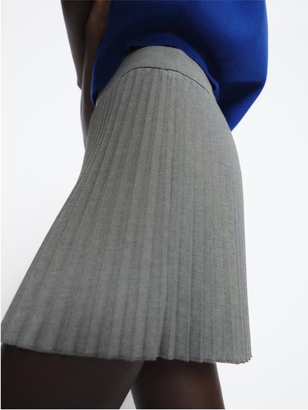 Zara Classic Gray Pleated Knit Skort size Medium NWT